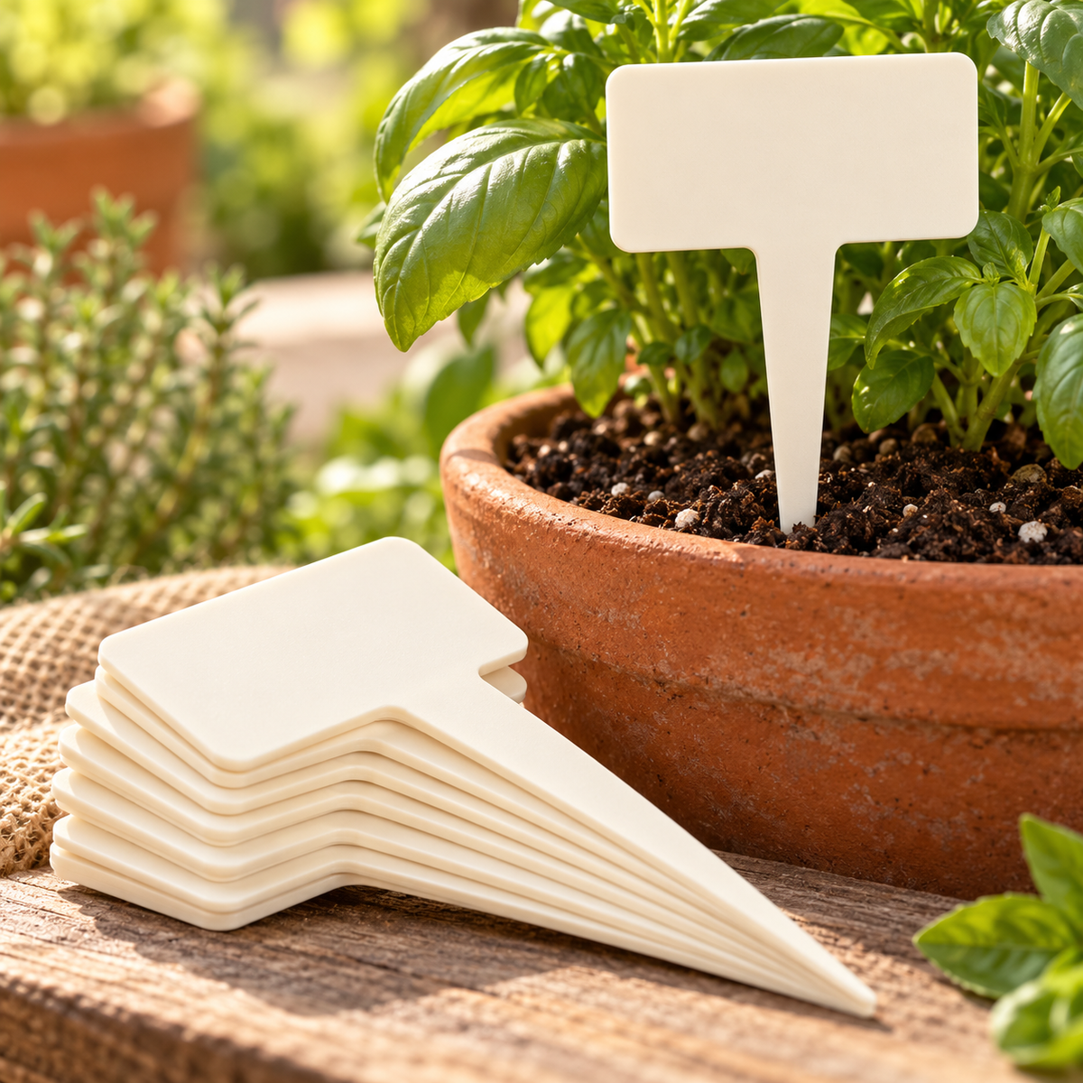 Garden Plant Markers — AI-generated styling illustration