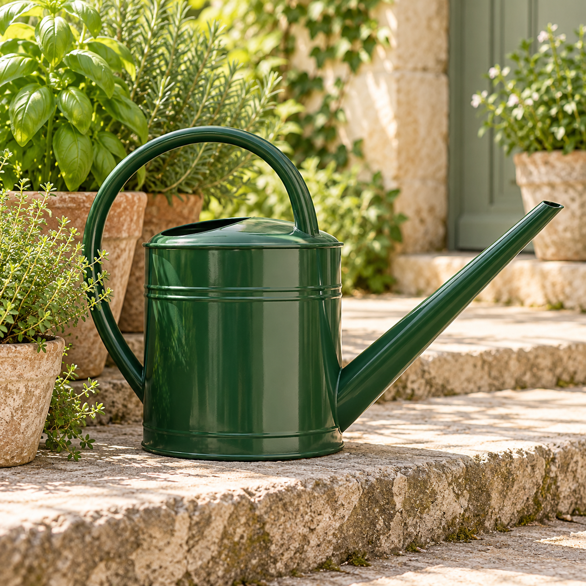 Slow Morning Watering Can — AI-generated styling illustration